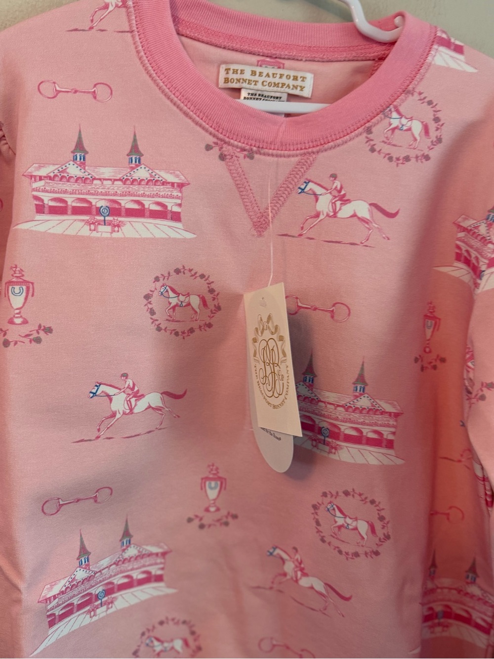 The Beaufort Bonnet Company Pink Kentucky Derby Crewneck Sweatshirt - Picture 2 of 4